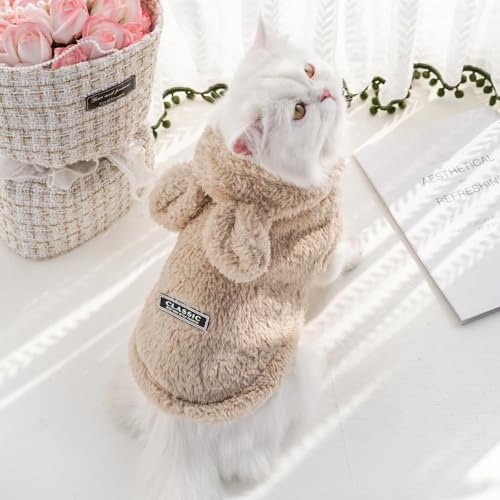 Selena Cat Bunny Ears Costume Cute Dog Kitten Hoodies Sweater Rabbit Ears Puppy Pet Apparel (XX-Large,Beige) - Image 2