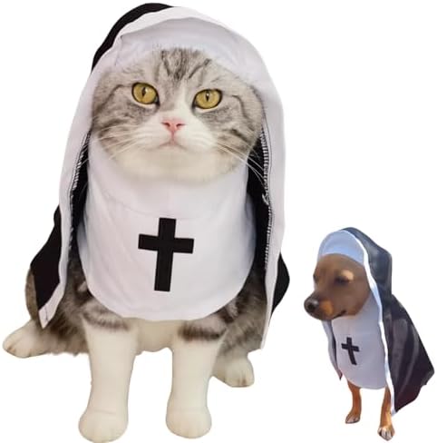 Cat/Dog Nun Costume Pet Clothing, Habit Outfit Halloween (X-Large) by Urnat