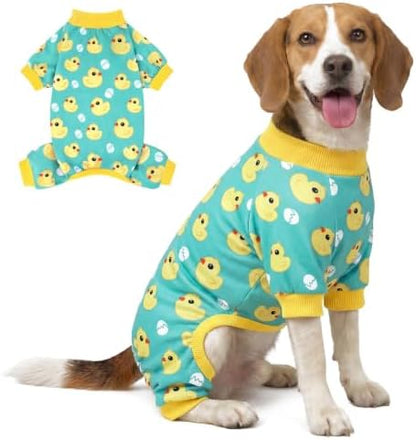 XPUDAC Dog Pajamas Soft Stretchy Duck Dog Clothes for Small Medium Dogs Pet Jumpsuit Cat Apparel-2XL by XPUDAC