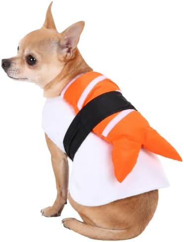 Dog Sushi Costume for Small Medium Dogs and Cats, Funny Salmon Sashimi Dog Food Costume, Adjustable Pet Outfit for Halloween Party, Dog Halloween Costumes for Puppies, Medium by Kodervo
