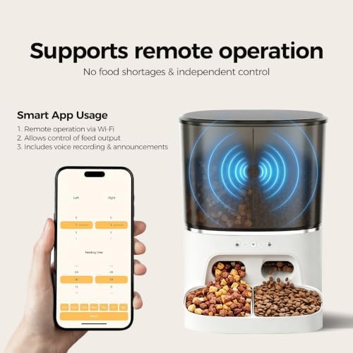 Automatic Cat Feeder, Dual Bowl Pet Feeder, 8L Dog Food Dispenser