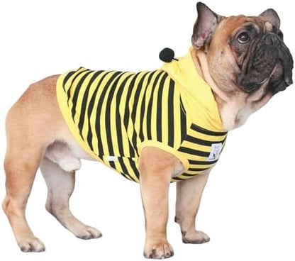 iChoue French Bulldog Halloween Costume Clothes Hoodie Outfit Bee Yellow, M - Image 3