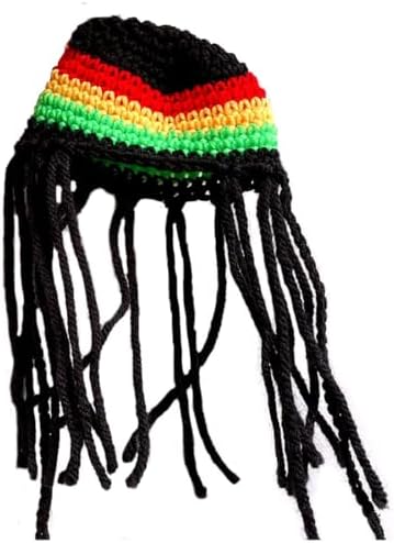 Dog Knitted Hat with Dreadlocks,Dog Winter Woolen Cap Cool Cat Headwear - Image 4