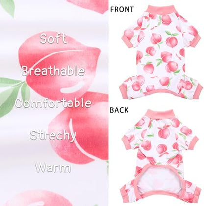 XPUDAC 4 Pieces Dog Pajamas Small Sized Dogs Boy Girl Strechy Soft Pjs Summer Pet Clothes for Dog Cat Puppy Onesies, 2XL - Image 6