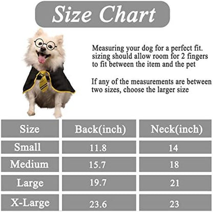 Halloween Dog Costume Wizard Pet Shirt Funny Cat Clothes for Dogs Cats Clothing Outfits with Glasses (Small,Yellow) - Image 2