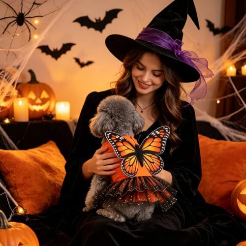 EXPAWLORER Dog Halloween Dress Costume in Non-Woven Tulle & Butterfly Wings - Image 7