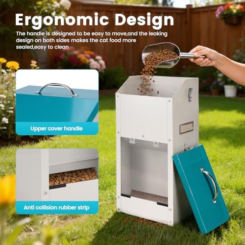 Automatic Dog Feeder Large Breed, Galvanized Dog Dry Food Dispenser