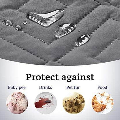 H.VERSAILTEX Reversible Loveseat Cover Furniture Protector Anti-Slip Water Resistant 2" Elastic Straps Couch Covers Pets Kids Fit Sitting Width Up to 54"(Oversized Loveseat: 75" x 98", Gray/Beige)