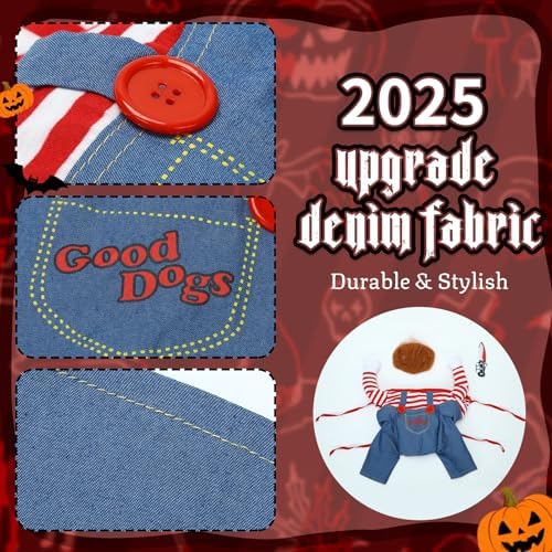 T2Y Dog Halloween Costume Pet Deadly Doll Chucky Dogs Costume (XX-Large) - Image 3