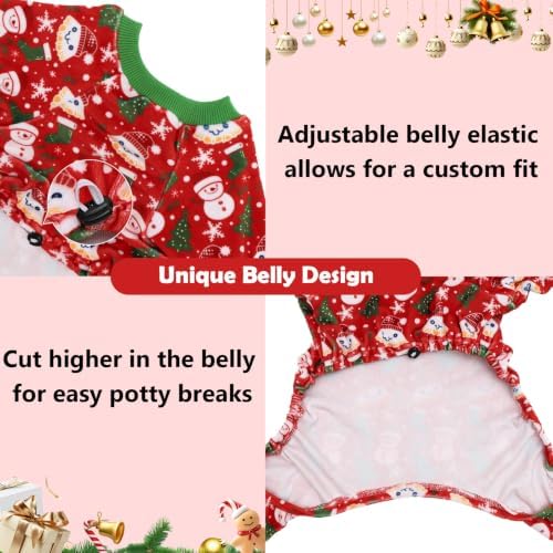 CuteBone Small Dogs Outfit Soft Puppy Onesies Pjs Christmas Dog Pajamas Pet Coat Cat Apparel Comfy Doggie Jumpsuit Bodysuit for All Seasons P358XL - Image 4