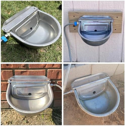 YAYODS Automatic Dog Water Bowl Dispenser Outdoor with Float Valve, Stainless Steel Auto Self Filling Animal Waterer Feeder for Outdoor Livestock, Chicken, Cow, Horse