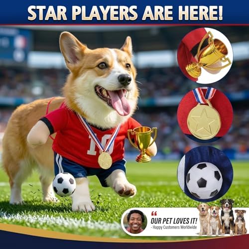 T2Y Dog Soccer Costume -Standing Pet Outfit for Large Dogs(X-L) - Image 2