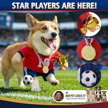 T2Y Dog Soccer Costume -Standing Pet Outfit for Large Dogs(X-L) - Image 2