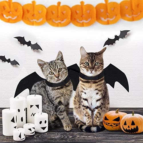 Pet Costumes Bat Wings for Puppy and Cat Halloween Dog Costumes Party Cosplay Decoration Apparel for Cat Small Dogs (Black for Cat and Puppy Bat Wings) (Black, Small) - Image 2