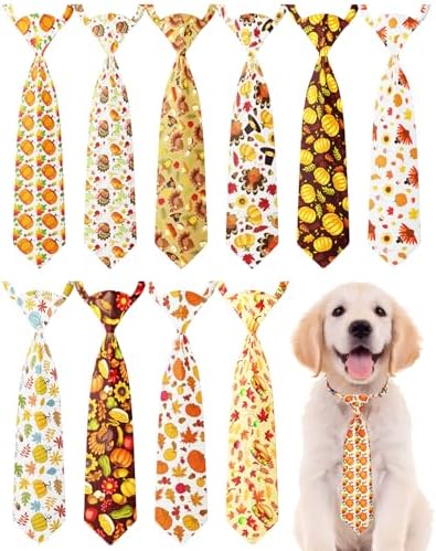 PET SHOW 10 Pack Thanksgiving Dog Ties Neckties for Medium Dogs by PETSHOW