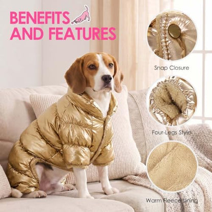 AOFITEE Dog Coat Waterproof Dog Jacket Fullbody Dogs Winter Coat Snowsuit - Image 3
