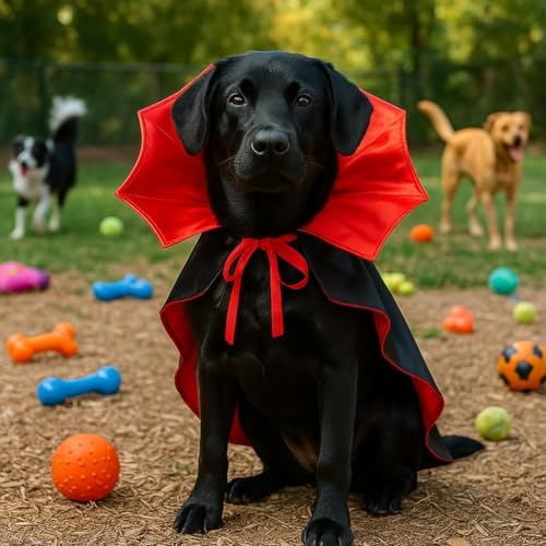 Dog Vampire Costume, Dog Halloween Costume with Stand-Up Collar - Image 2