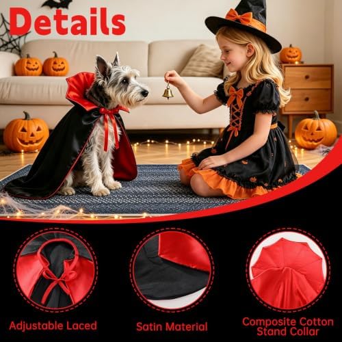 Dog Halloween Costumes, Dog Vampire Cape for Large Dogs - Image 7
