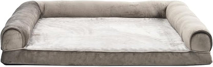 Amazon Basics Dog Bed with Cooling Gel Memory Foam, Pressure-Relief Support for Dogs up to 30lbs, Non-Slip Bottom, Machine Washable Cover, Medium Sized (30" x 20"), Taupe