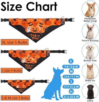 Dog Halloween Costumes, Light Up Pumpkin Pet Halloween Bandanas，X-Large - Image 7
