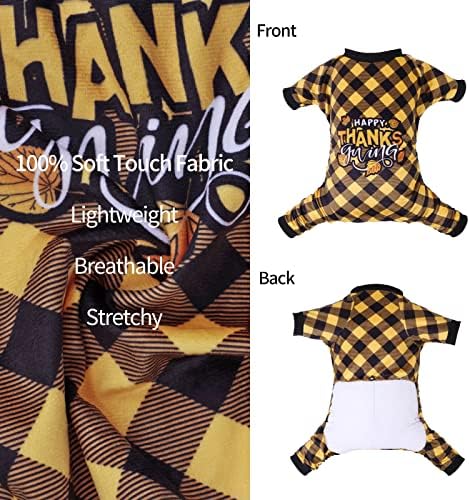 CuteBone Thanksgiving Dog Pajamas Costumes Pet Clothes Cat Apparel Shirt Winter Holiday Cute Pjs Outfits for Doggie Onesies P261XL X-Large - Image 3