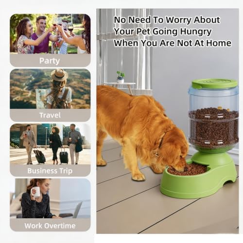 Kenond 11L Gravity Automatic Dog Feeder, Dog Food Dispenser for Large Breed
