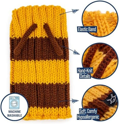 Zoo Snoods Bumble Bee Costume - Knit Dog Snood Ear Wrap for Pets, Warm Neck Cover for Halloween and Winter (Medium) - Image 4