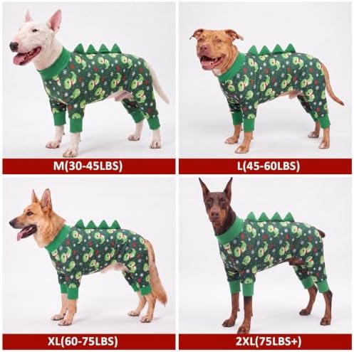 Christmas Dinosaur Dinosaur Dog Pajamas Large Size, Big Dog Onesie Clothes, Anti Shedding and Licking, Post Surgery Recovery Pet Pjs, Cotton Soft Material Stretchable Pet Pajamas U-COSP12XXL - Image 6