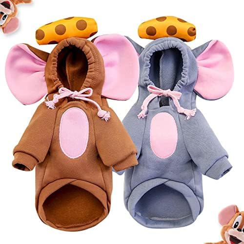 Pet Clothing Dog Transformation Shaped Hoodie (Brown Mouse,M) - Image 4