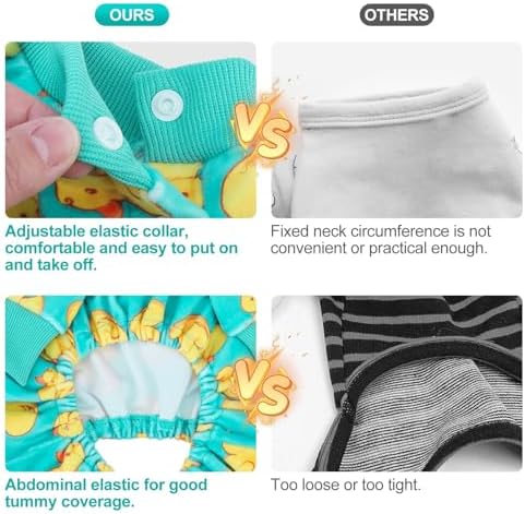BEAUTYZOO Dog Pajamas Large Sized Dog, Summer Doggie Pajamas for Boy Girl, Soft Strechy Cotton Puppy Pjs Jammies Onesies for Men Women, Pet Jumpsuit Body Suit Cat Apparel Clothes, Yellow Duck XL - Image 4