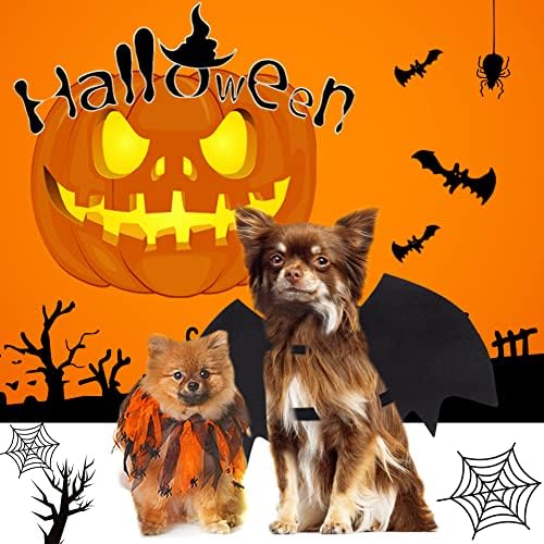 Vivifying Halloween Dog Bat Wings Costume with Pumpkin Bell, Medium, Black - Image 7