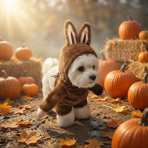 Halloween Small Large Dog Costume Elf Outfit,Brown XS - Image 4