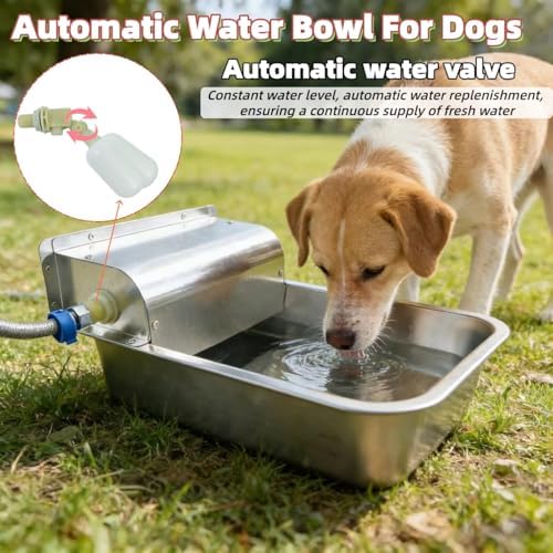 Stainless Steel Automatic Dog Water Dispenser,Adjustable Float Valve