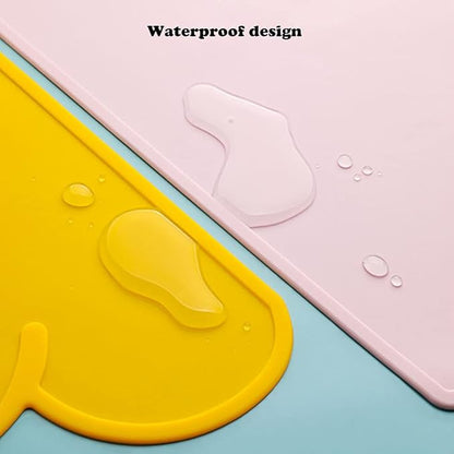Love Dream Silicone Pet Feeding Food Mat with Raised Edge, Anti-Slip Waterproof Pet Bowl Mat Placemat for Dog and Cat (Dark Purple)