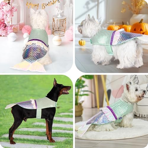 cyeollo Dog Mermaid Costume Pet Halloween Costumes for Small Dogs, XS - Image 5