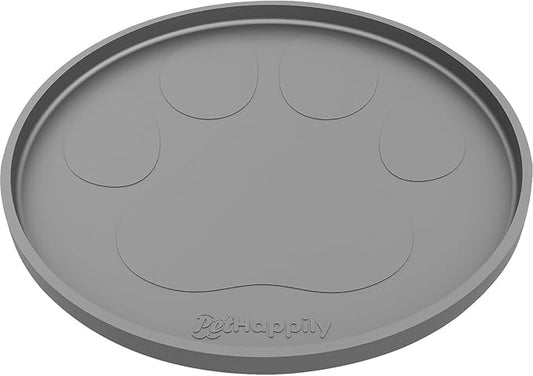 Dog Food Mat Round 10" - Raised Edges Dogs Mat for Food and Water Prevent Spill, Waterproof Cat Food Mats Protect Floors, Easy Clean Dog Bowl Mats for Food and Water, Silicone Pet Feeding Placemats