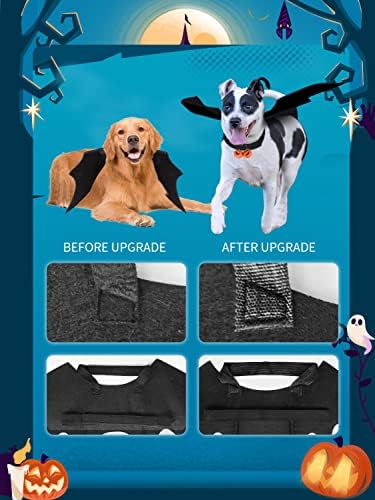 Halloween Dog Bat Wings Costume, Pet Halloween Cosplay Party Dress Up Clothes with Pumpkin Bells for Dogs and Cats - Image 5
