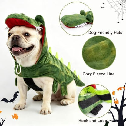 NACOCO Dog Halloween Costume Dog Crocodile Hoodies Pet Funny Christmas Cosplay Clothes Small to Large Dog Birthday Outfits(Crocodile,M) - Image 3