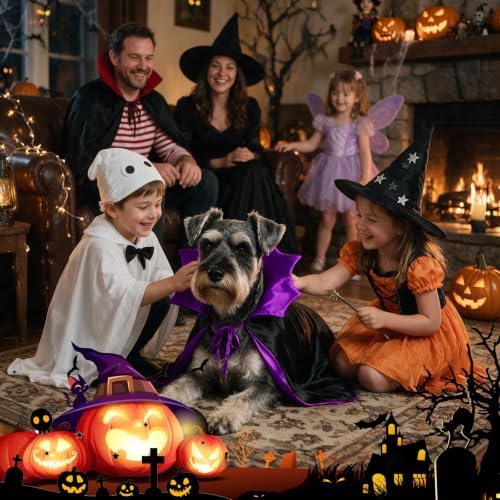 Vampire Cloak Dog Halloween Costumes for Medium Dogs Dog Devil Cape - Image 5