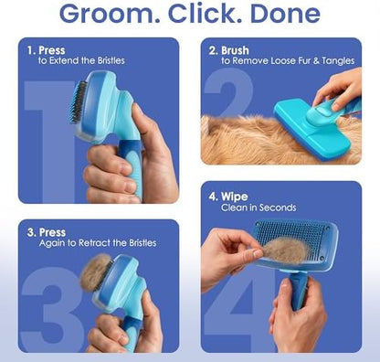 AKC Self-Cleaning Slicker Brush for Dogs & Cats, All Coat Types - Image 6
