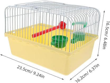 Portable Bird Cage with Waterer Food Box and Perch Lightweight Spacious Travel Bird Carrier for Parakeets Lovebirds 9.25X6.49X6.37 Inch