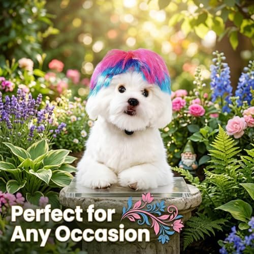 6-Piece Fun Pet Wig Set Cosplay Wigs & Costumes for Cats and Dogs - Ideal for Christmas, Pet Festivals, Halloween and Other Parties - Image 4