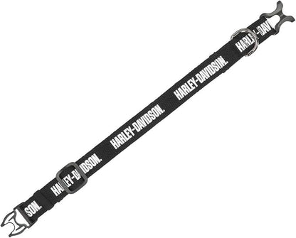 Harley-Davidson Cotton Webbing H-D Text Adjustable Pet Collar – Black/White (S)