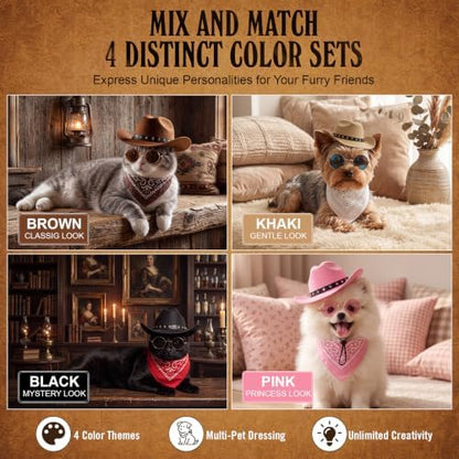 Huhumy 12 Pcs Halloween Pet Cowboy Costume Set for Dog Cat, Small - Image 4