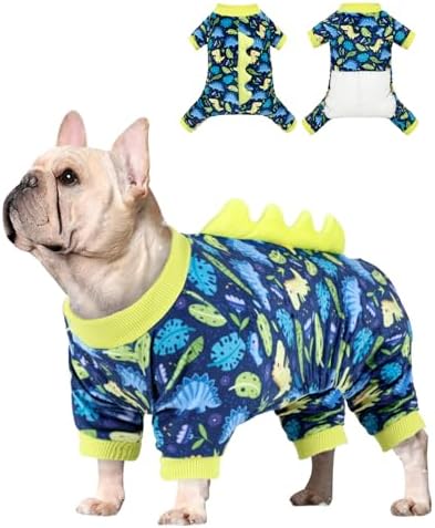 CuteBone Dinosaur Costume Dog Pajamas, Stretchy Spandex Crystal Velvet Sleepwear Coat for Small Dogs, Soft & Warm Pet Outfit Clothes for Cold Weather, Cozy Pullover Design COSP10XL by CuteBone