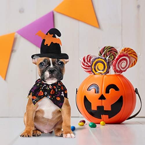EXPAWLORER Dog Halloween Costumes,Dog Collar and Wizard's Bat Hat Set - Image 6