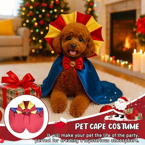 Dog Halloween Costume Cape Princess Cloak with Bow Tie (Princess, SM) - Image 2