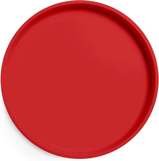 DogBuddy Dog Food Mat - Waterproof Dog Bowl Mat, Silicone Pet Mat for Food and Water Bowls, Nonslip Pet Feeding Mat with Edges, Dogs Food Mats for Floors, Puppy Supplies (XS, Red)