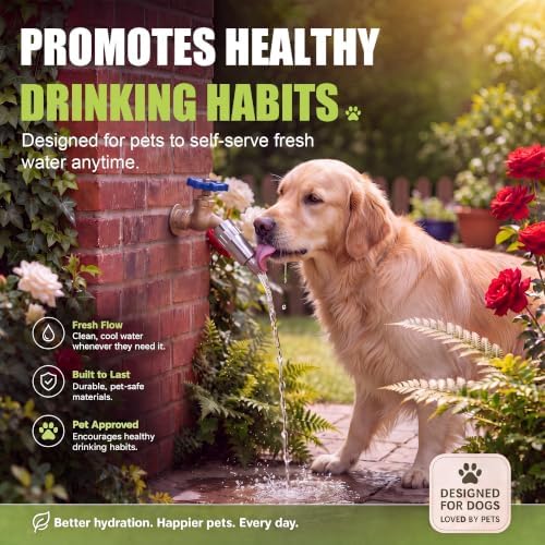 Newtay 4 Pcs Outdoor Automatic Dog Water Spigot Hose Attachment