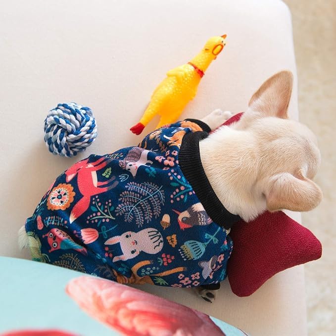 CuteBone Small Dogs Outfit Soft Puppy Onesies Pjs Dog Pajamas Pet Coat Cat Apparel Comfy Doggie Jumpsuit Bodysuit for All Seasons - Image 4